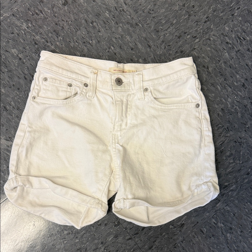 Levi's Kids Cream Denim Shorts